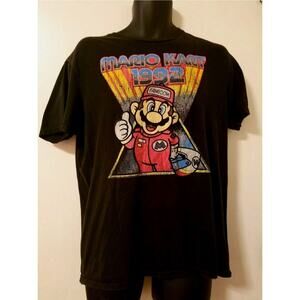 Nintendo Gamercore T Shirt Super Mario Kart Black Graphics Mens Large
